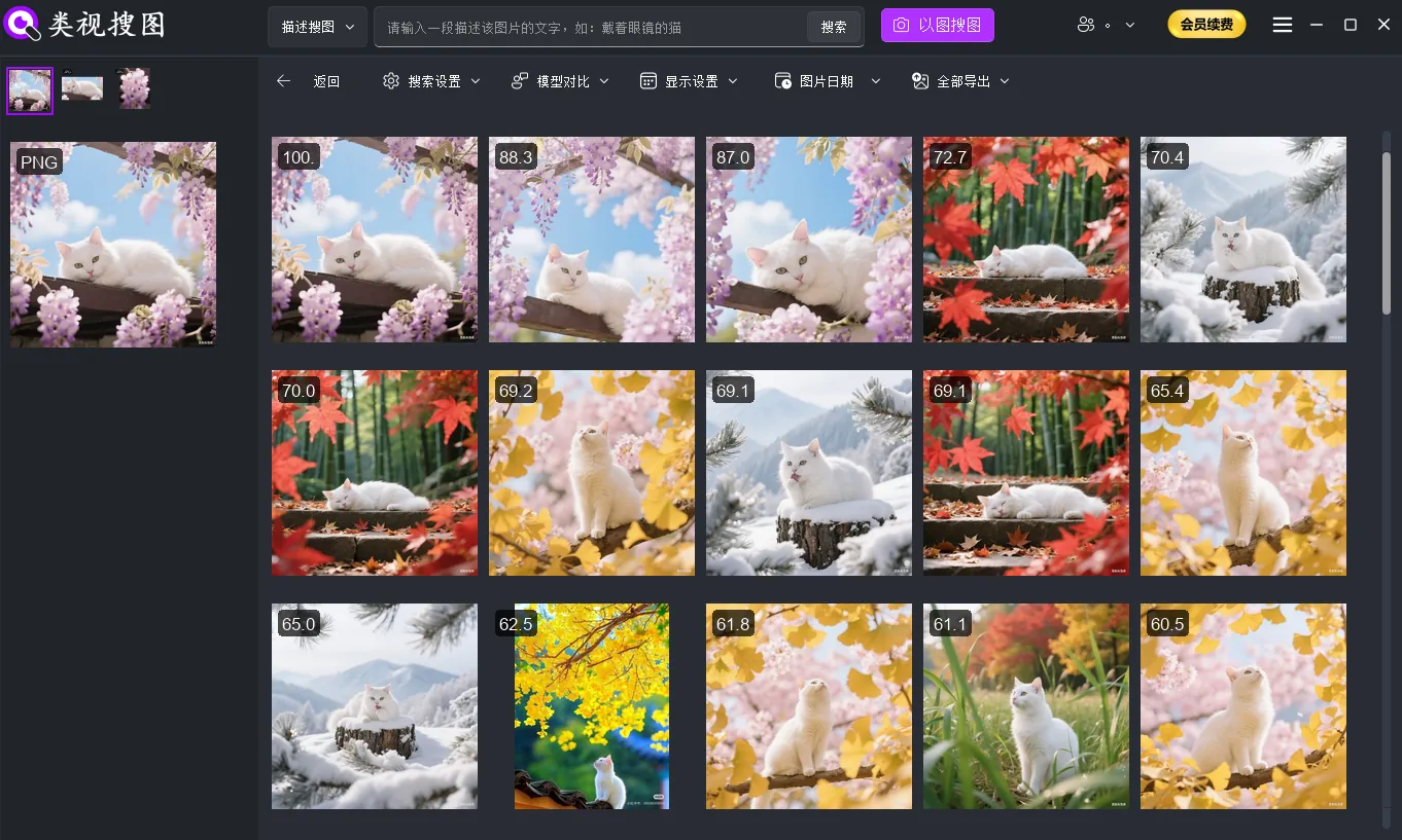 本地以图搜图：相似图片结果页示例